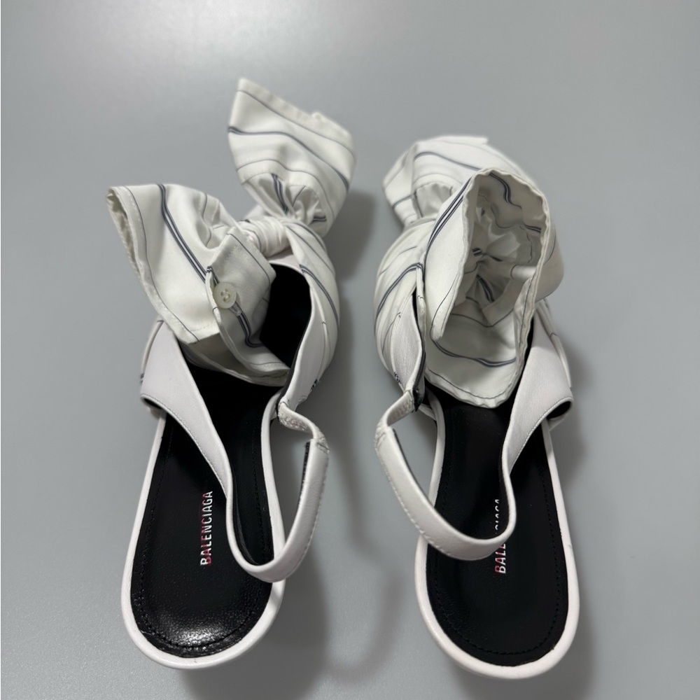 Balenciaga Knife Chemise 40MM Slingback Pumps White Women’s EU 39/US 9 - Picture 5 of 10